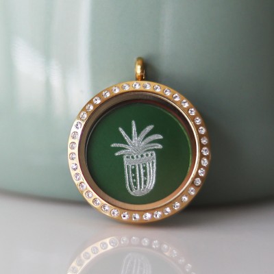 Succulent Plant Plate - To fit 3cm lockets