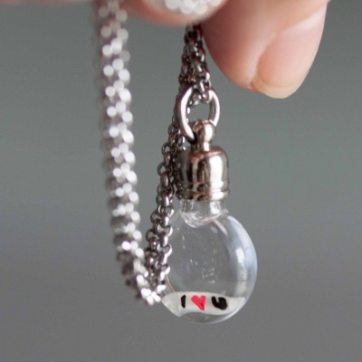 I Love You - Grain of Rice Pendant