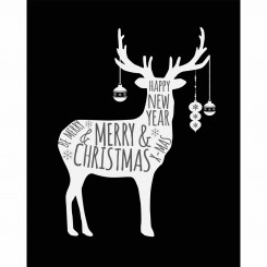 Deer with Baubles Black and White (jpeg file only) 8x10