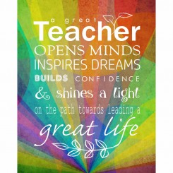 A great teacher - Rainbow colours - (jpeg file only) 8x10 inch
