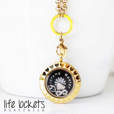 Gold Heart Edge Screw Top Locket - 2.8cm wide
