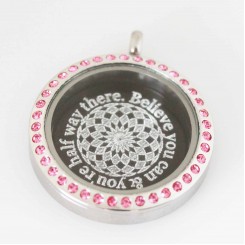 Believe you can & you're half way there - Plate and Locket Set