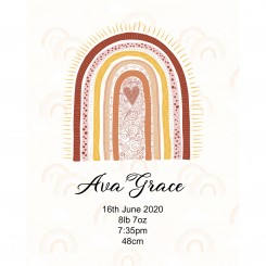 Boho Birth Details (JPEG File only) 8x10 inch