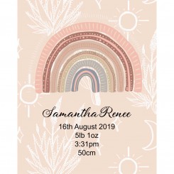 Boho Rainbow Birth Details (JPEG File only) 8x10 inch