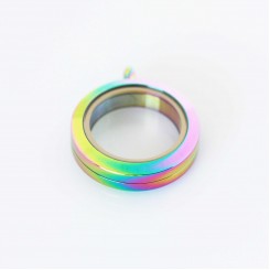 Rainbow Locket Screw Top - 2.5cm