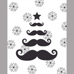 Moustache Tree with Snowflake Background (Jpeg File Only) 8x10 inch